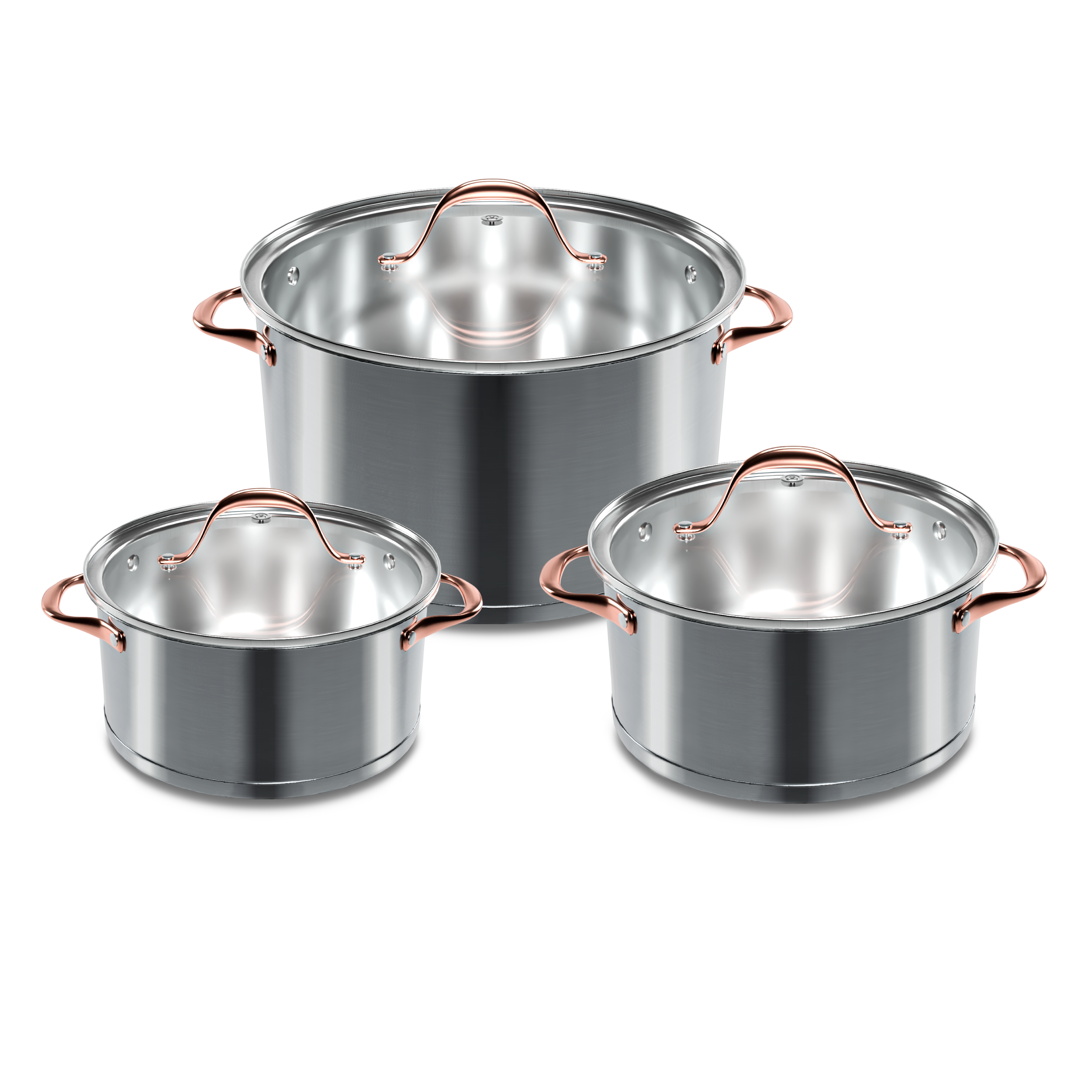 Batería de Cocina 6 Piezas Acero Inoxidable Copper Plus