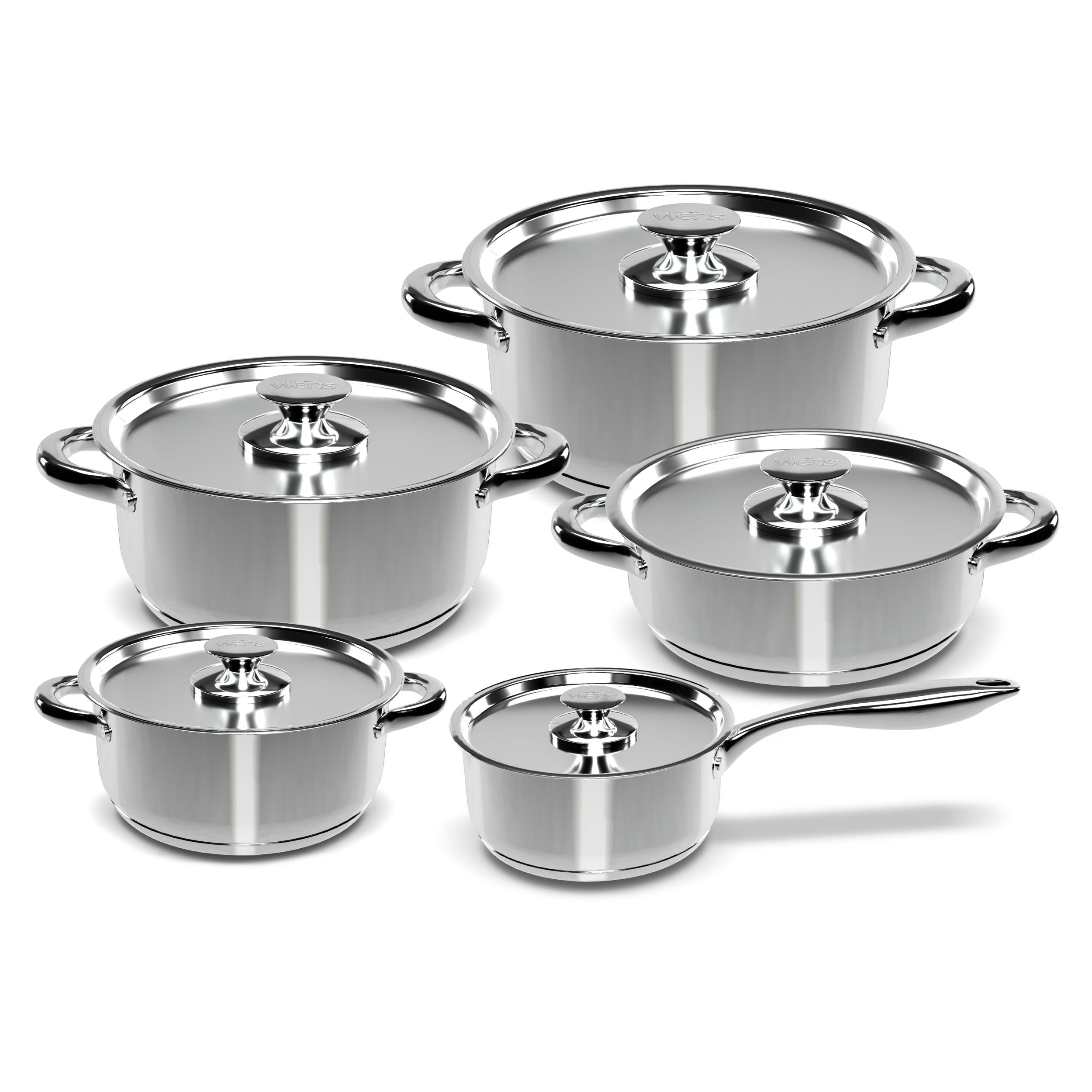 Batería de Cocina 10 Piezas Acero Inoxidable Wens