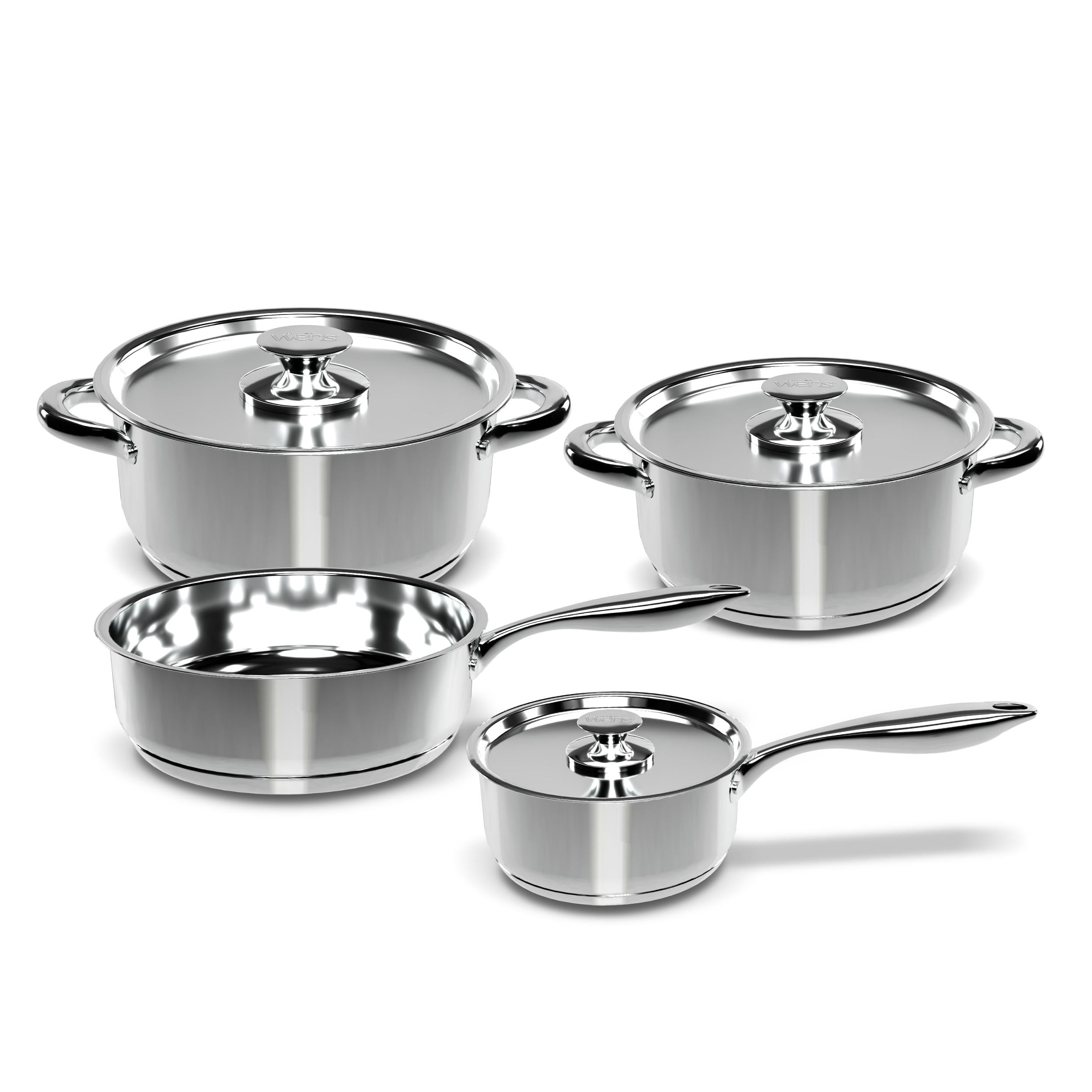Batería de Cocina 7 Piezas Acero Inoxidable 450-7SS